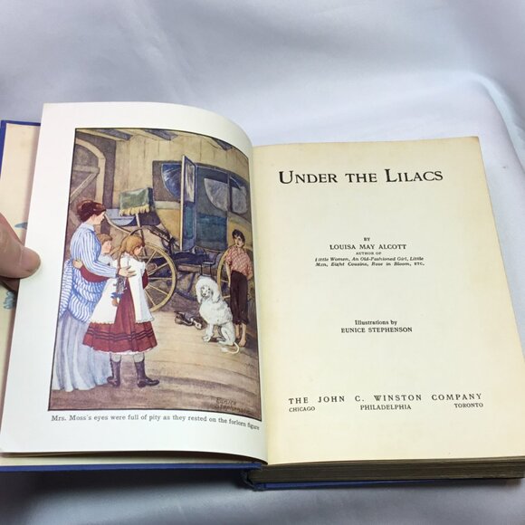 Louisa May Alcott Under The Lilacs Vintage Book Illustrated By Eunice Stephenson - Picture 7 of 12